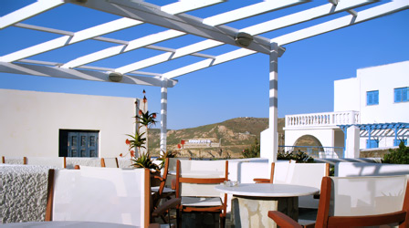 Lounge of Naias Hotel in Serifos